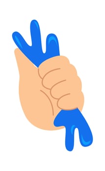 Hand Holding Slime Drawn vector