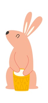 Rabbit Playing On Drums vector