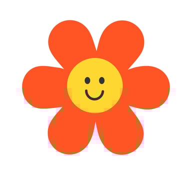 Flower Happy Character vector
