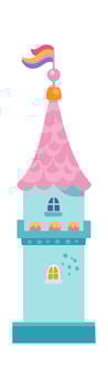 Fairytale Castle Tower Flat Illustration vector