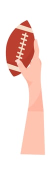 Hand Holding Pigskin vector