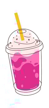 Milkshake In Glass Illustration vector