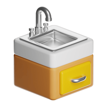 Vibrant kitchen sink design png