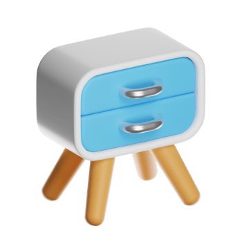 Colorful nightstand with two drawers png