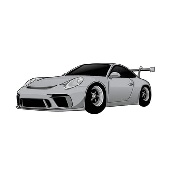 Sport Car Sliding on Asphalt Track vector