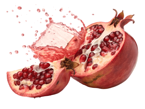 Fresh Pomegranate Splash Juicy Red Seeds and Vibrant Fruit, Healthy Eating, , Refreshing Juice Transparent Background png