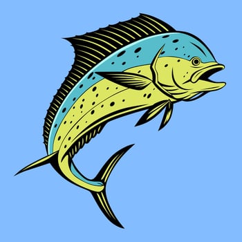 Colorful Illustration of Mahi Mahi Fish vector