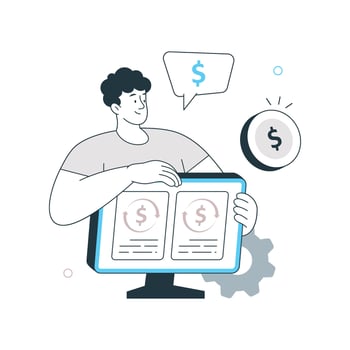 Transactions Processing Illustration. EPS 10 File vector
