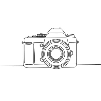 Vintage Camera Line Art Illustration vector