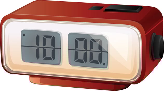 retro desk clock realistic style vector