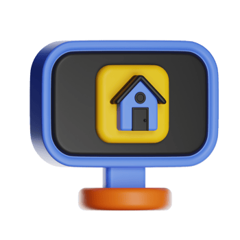 3D house icon in vibrant colors png