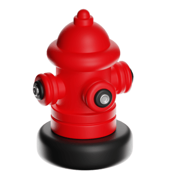 Red fire hydrant on black base png