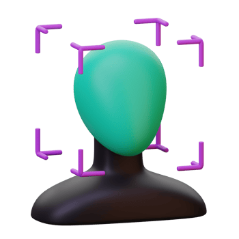 A green head with purple arrows around it png