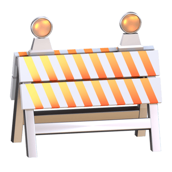 A construction barricade with two lights on it png