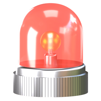A red light is on top of a metal dome png
