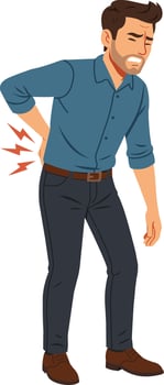 Young Man with Lower Back Pain Illustration vector