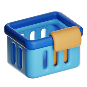 Colorful blue storage basket png