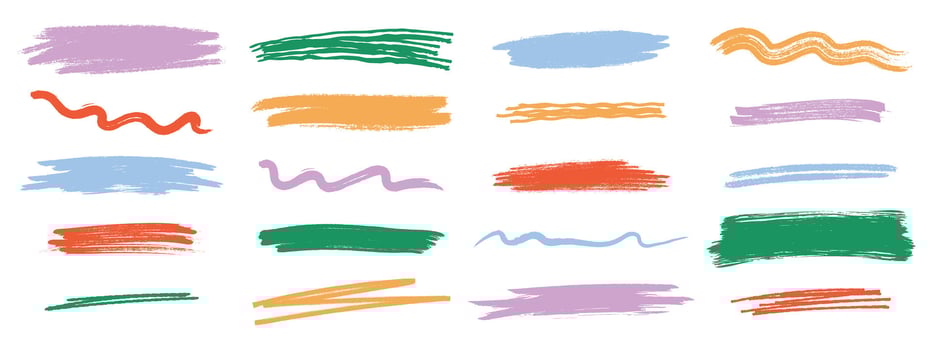 Doodle chalk underline set. Crayon and pastel pencil sketchy lines, scrawls, and highlight strokes. vector