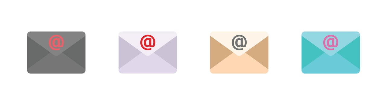 Colorful Email Icon Set in Flat Style for Business Communication and Mobile Apps vector