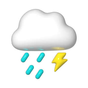 3D Thunderstorm Cloud Icon png