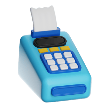 Blue toy cash register png