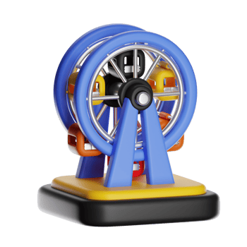 Colorful toy Ferris wheel model png