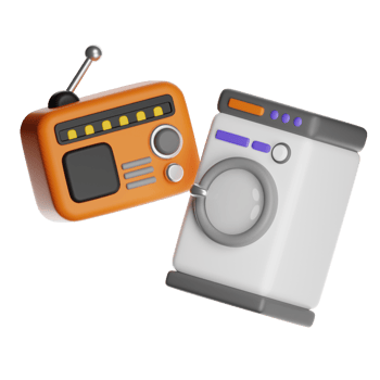 TV and washing machine illustration png
