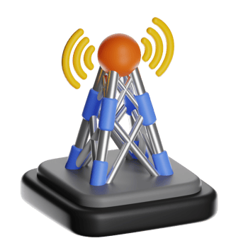 3D communication tower icon png