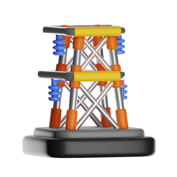 Colorful electric tower model png