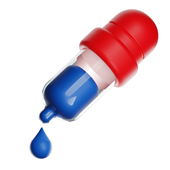 Red and blue droplet bottle png