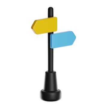 Colorful signpost with arrows png