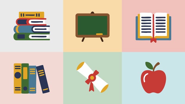AI Generate Education Icon Library School Graphics Study Resource Illustration Design Elements Teaching Learning Knowledge Symbols Artwork vector