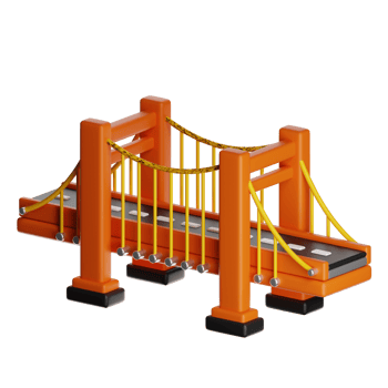 Colorful bridge illustration design png