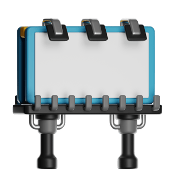 Colorful clipboard with multiple paper sheets png