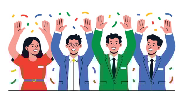 AI Generate Group Celebration Joyful Teamwork Success Achievement Party Festival Festive Cheering Concept Illustration Art vector