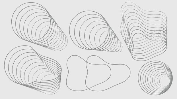 Abstract elements waves blend lines dotted set. illustration. vector