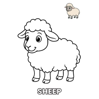 Cute Sheep Animal Children Coloring Pages vector
