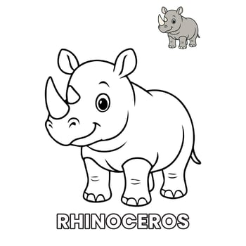 rhinoceros Animal Children Coloring Pages vector