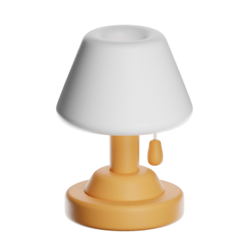Orange and white table lamp png