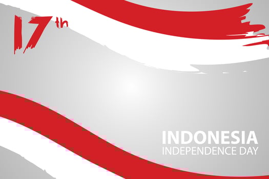 Indonesia Independence Day Banner with Abstract Brush Stroke Flag Design. illustration. vector