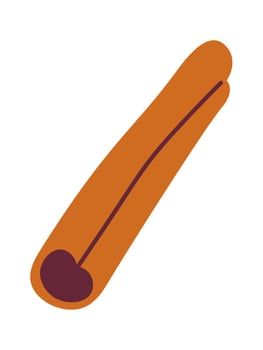 Cinnamon Stick Spice Flat Illustration Hand Drawn Icon vector