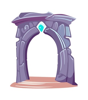 Game Magic Portal Arch Flat Illustration Hand Drawn Icon vector