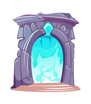 Drawn Icon Game Magic Portal Arch vector