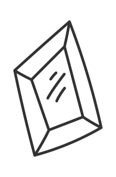 Diamond Gem Lined Doodle Icon vector