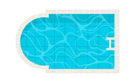 Swimming Pool Top View Flat Illustration vector