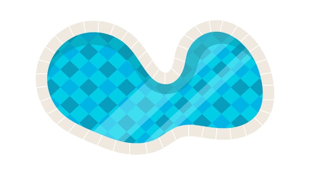 Swimming Pool Top View Hand Drawn vector