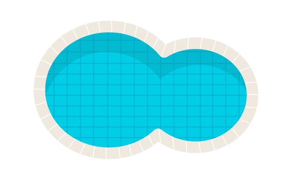 Flat Illustration Swimming Pool Top View vector