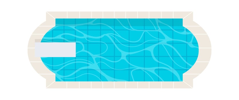 Rectangle Swimming Pool Flat Illustration vector