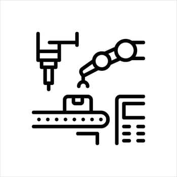 Black icon manufacturing vector