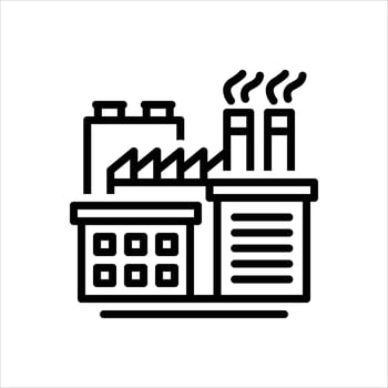 Black icon factory-building vector